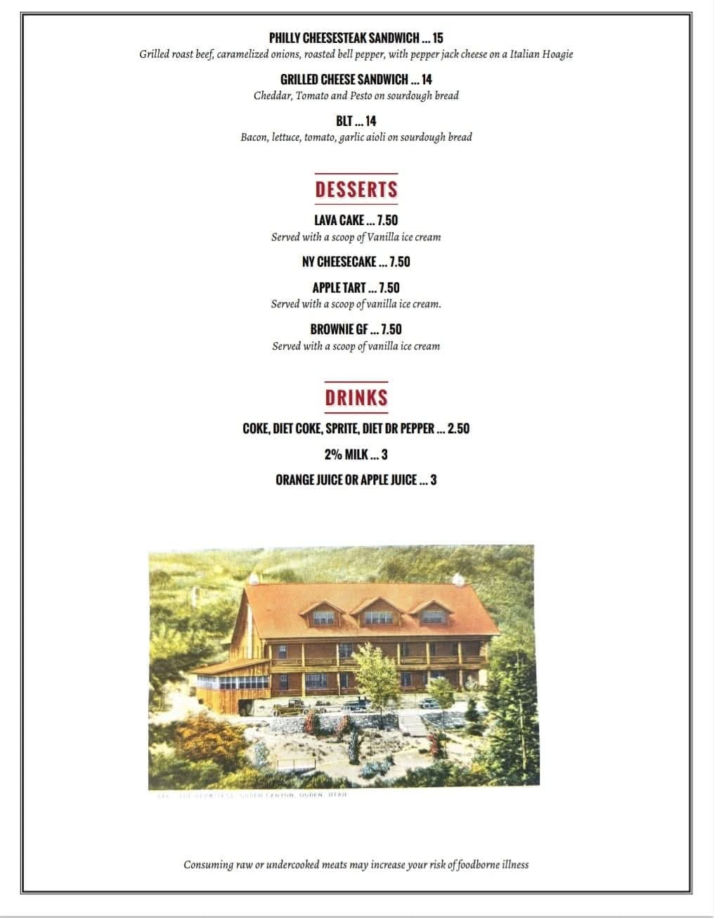 Hermitage Grill Menu 2